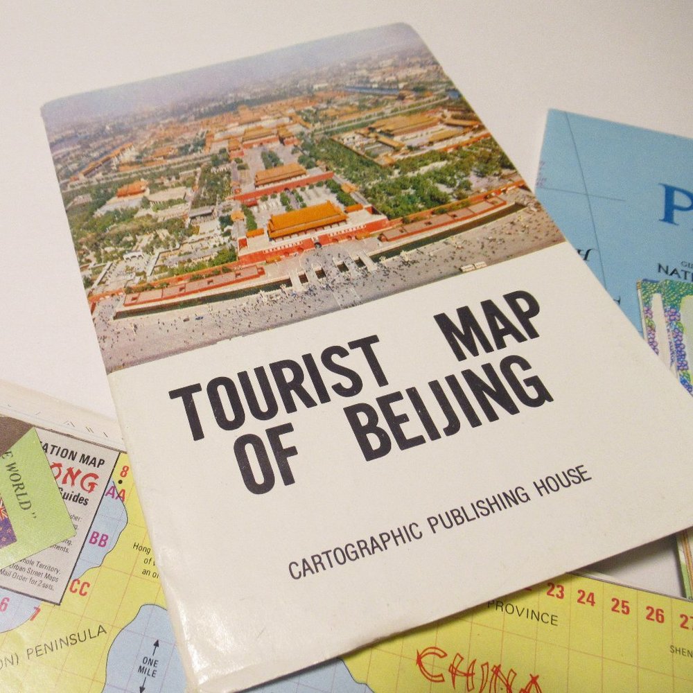 Vintage tourist maps of China